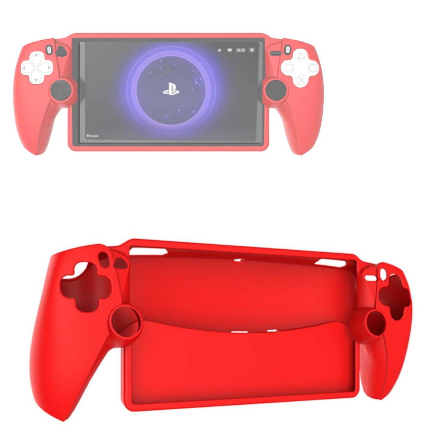Ferbao Silicone Cover for PS Portal, Protective Case Compatible with PlayStation Portal, Silicone Skin Cover for PS Portal Game Console (Red)