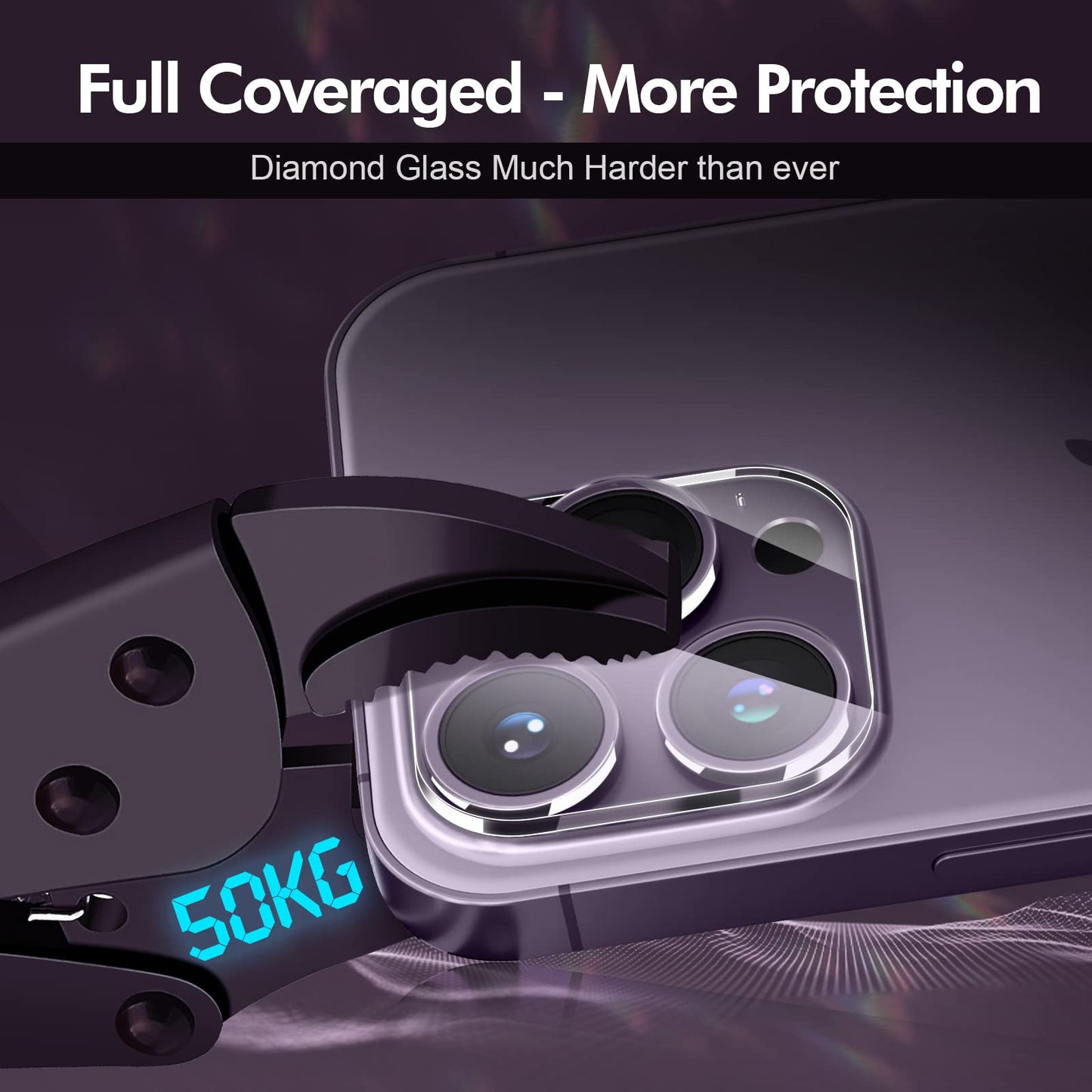 Hlija 3PCS Rear Back Camera Lens Protector Tempered Glass for iPhone 13 Pro/13 Pro Max - HD Clear Full Coverage Guard