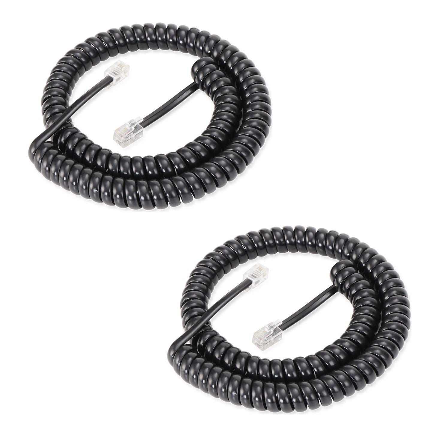 Lativu Phone Cord for Landline, 2 Pack Telephone Cord, 4.5 Ft Uncoiled(0.72 Ft Coiled), Telephone Cords for Landline Phones RJ9 4P4C, Phone Cable