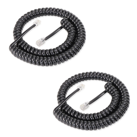 Lativu Phone Cord for Landline, 2 Pack Telephone Cord, 4.5 Ft Uncoiled(0.72 Ft Coiled), Telephone Cords for Landline Phones RJ9 4P4C, Phone Cable