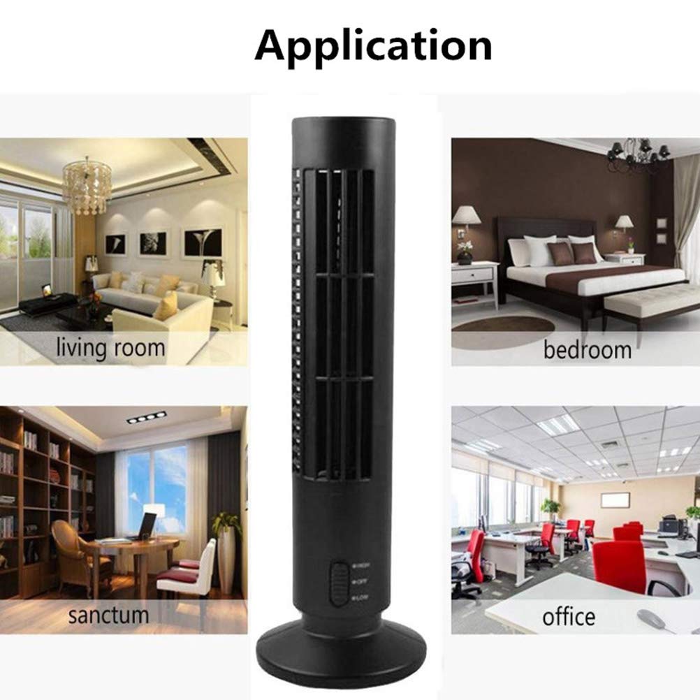 Tower Fan,Portable Air Cooler Vertical Bladeless Fan, Cool with 2 Speeds, USB Desktop Air Conditioner Fan Mini Cooling Tower Fan, Portable Desk Table