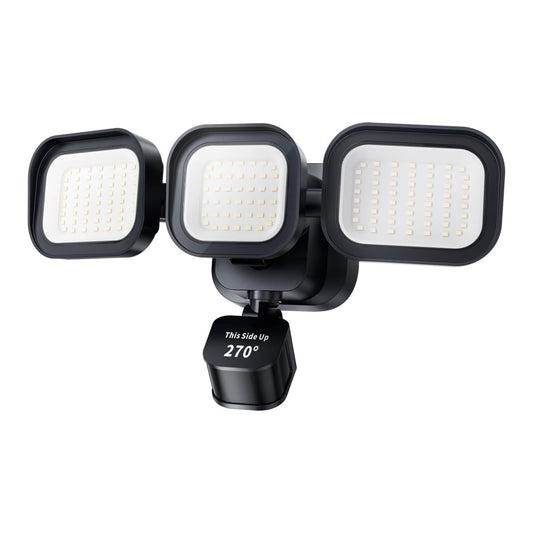 Dawnrise 6500LM LED Security Light, 270°, 72FT Detected Range Motion Sensor Outdoor Light, Dusk to Dawn Outdoor Flood Lights with IP65 Waterproof