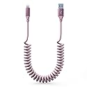 Coiled Lightning Cable Apple Carplay Cord [Apple MFi Certified] Short iPhone Car Charger Cable With Data Sync, Retractable Charger Cord…
