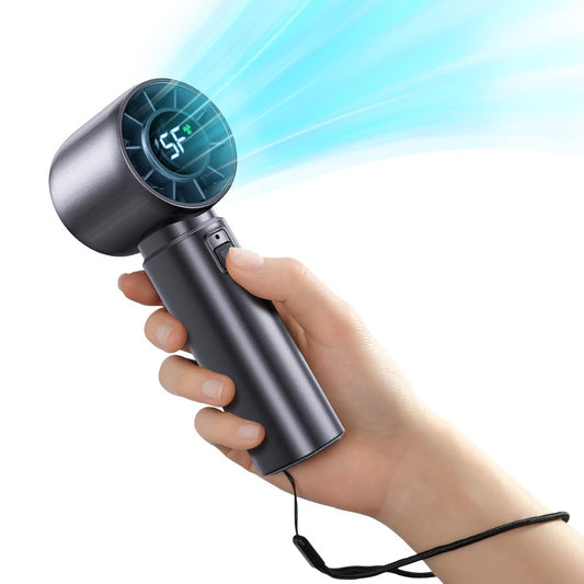 Eastfox Portable Handheld Turbo Fan, Personal Fan Battery 4000mAh Work for 3-16H, USB Rechargeable, 10800 High-Speed Motor, 5-Speeds Mini Hand held