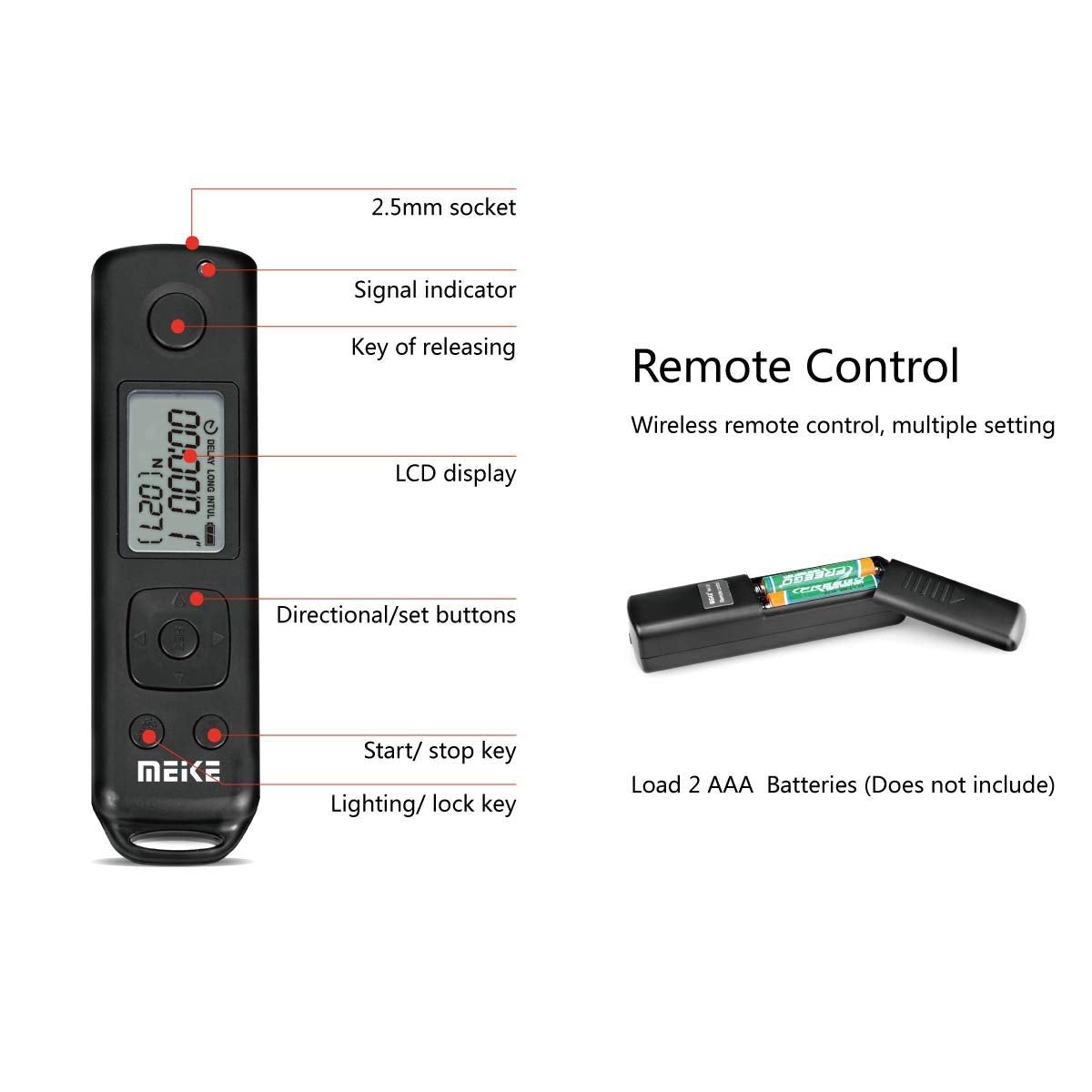 Meike A6300 Battery Grip, A6400 Battery Grip, A6000 Battery Grip, MK-A6300 Pro Built-in Battery Handle 2.4GHZ Remote Controller Up to 100M to Control