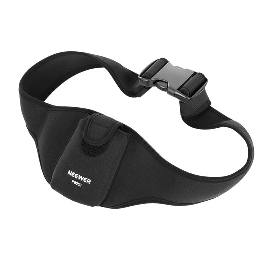 NEEWER Adjustable Mic Belt, Microphone Box Holder Carrier Pocket Pouch Bag with Flip Cover & Hook and Loop Fastener for Fitness Instructors, Theater