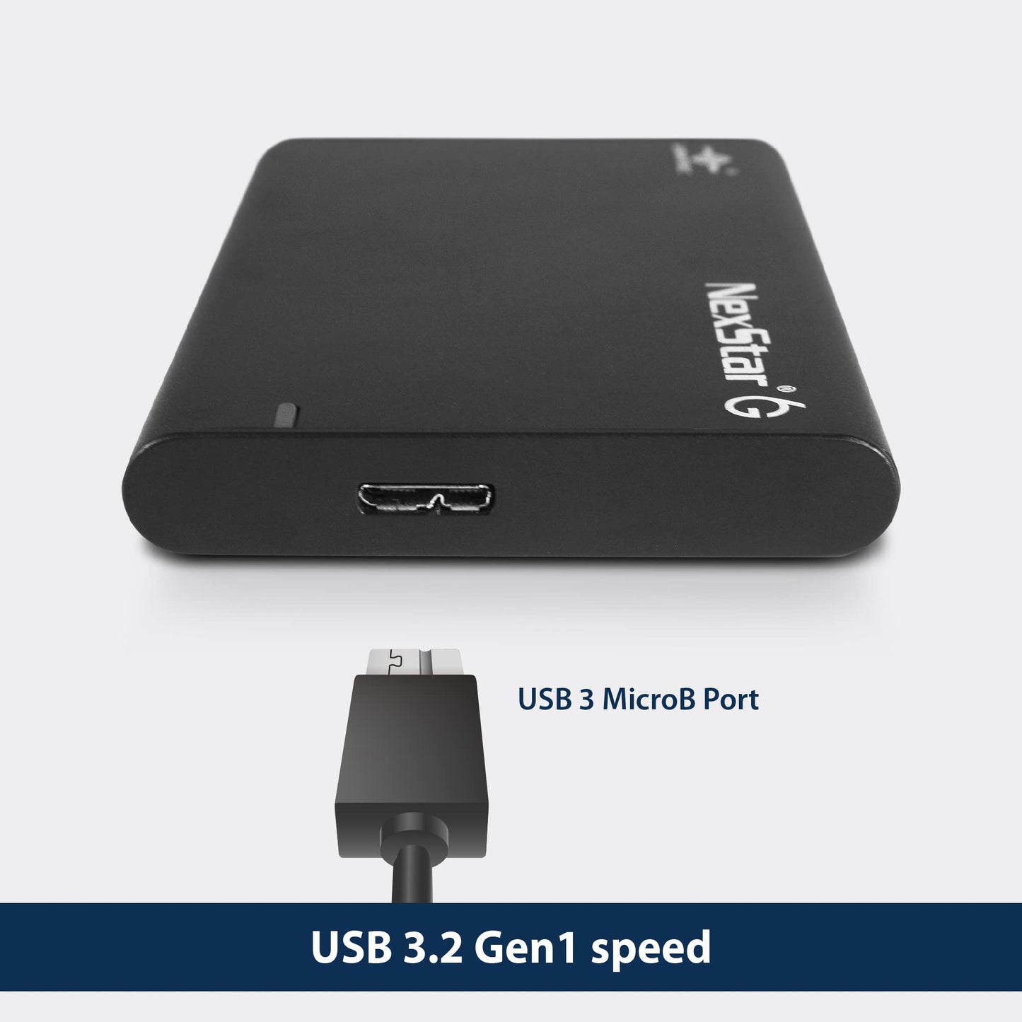 Vantec NexStar 6G, 2.5” SATA III to USB 3.2 Gen1 External SSD/HDD Enclosure, ID: Black (NST-268S3-BK)