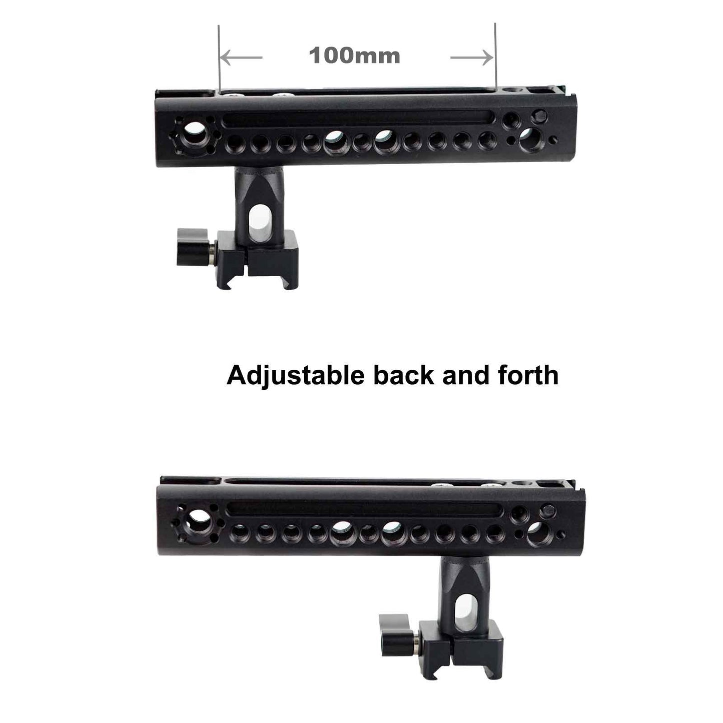 MAGICRIG Rotating NATO Handle Top Handle Grip with Cold Shoe Mount and Locating Point for Arri for DSLR Camera, Camera Cage