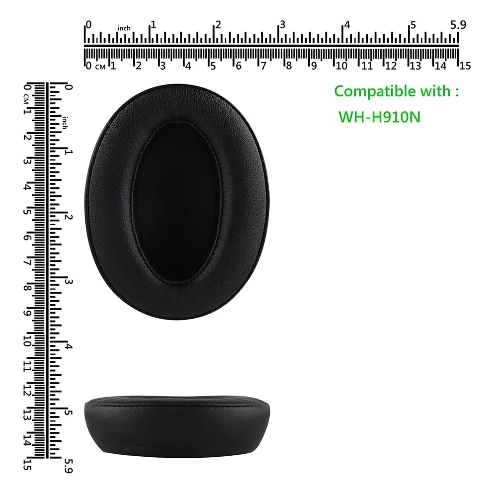 WH-H910N Ear Pads, Replacement Protein Leather Earpads Memory Foam Ear Cushions Repair Parts for Sony WH-H910N WH H910N Headphones - Black