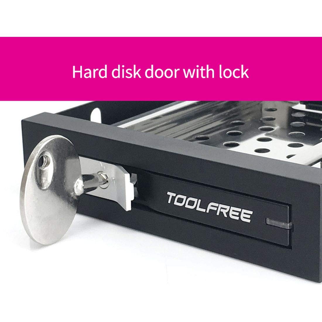 TOOLFREE 2.5 inch Single/Dual Bay SATA 6Gbps HDD/SSD Hard Disk Enclosure Extraction Box with Tool-Free Swap, LED Indicator, Lockable Hard Drives