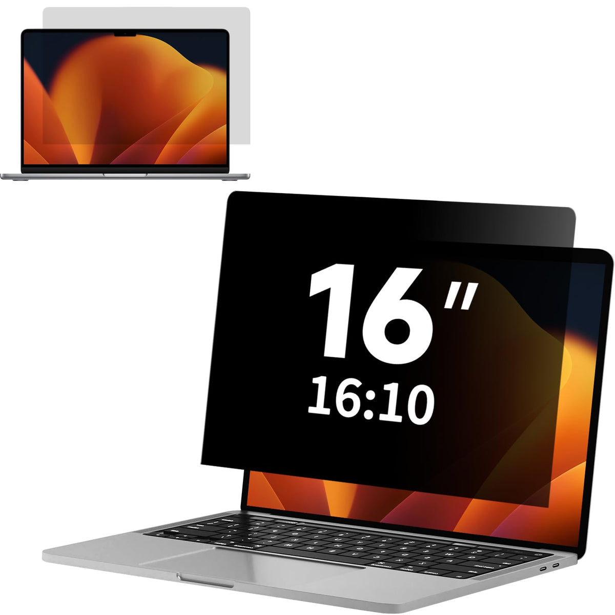 BSPROTE Laptop Privacy Screen 16 Inch 16:10 Display, Anti Glare Film Blue Light Filter, Anti Scratch Protector Computer Privacy Screen Shield, Not
