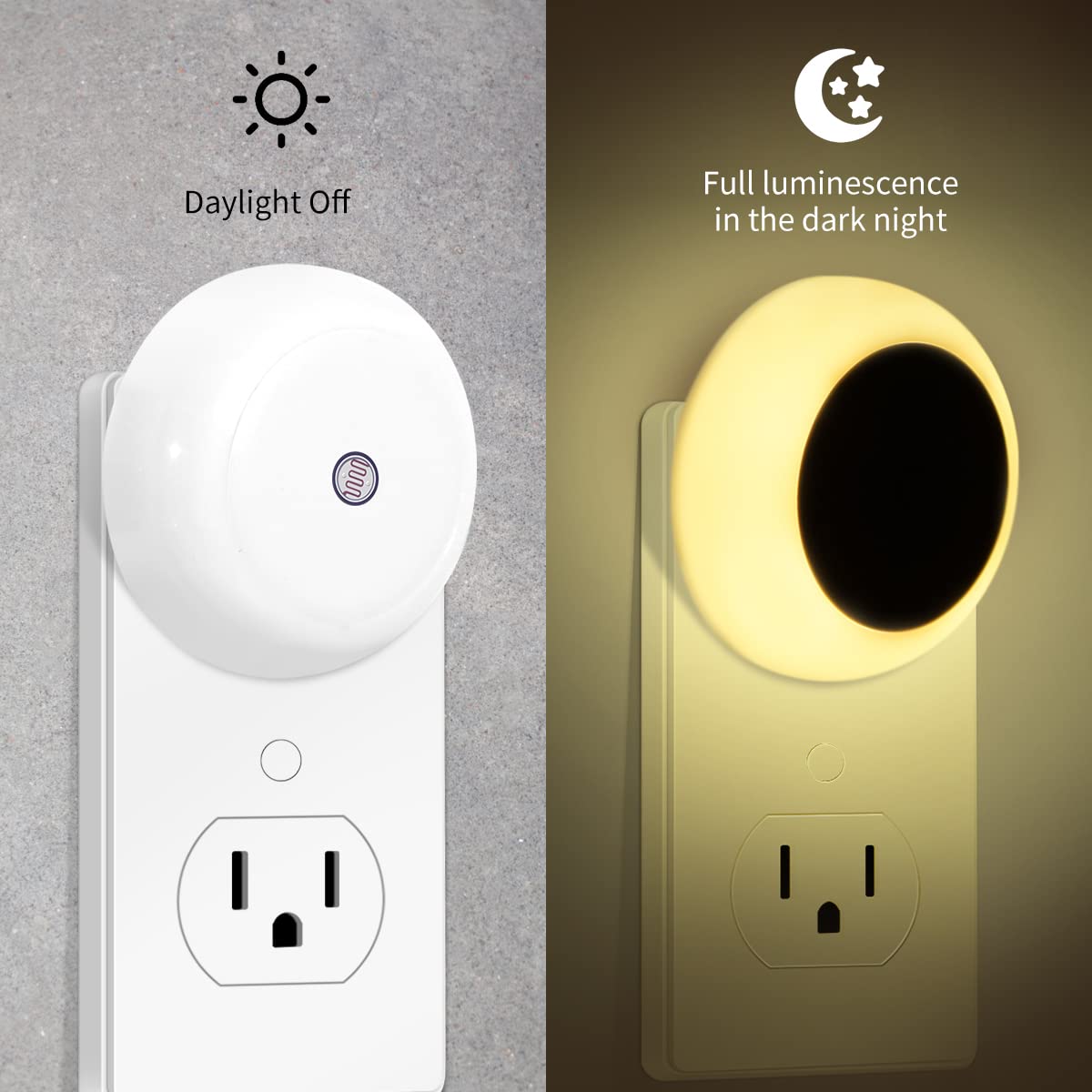 KINUR 6 Pack Night Light, LED Night Lights Plug into wall with Dusk to Dawn sensors, Plug in Night Lights for Kids Room, Bedroom, Bathroom, Baby