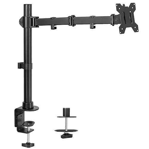 VIVO Single Large Monitor Arm Desk Mount, Holds Screens up to 45 inch Ultrawide, Fully Adjustable Stand with C-Clamp and Grommet Base, VESA 75x75mm or