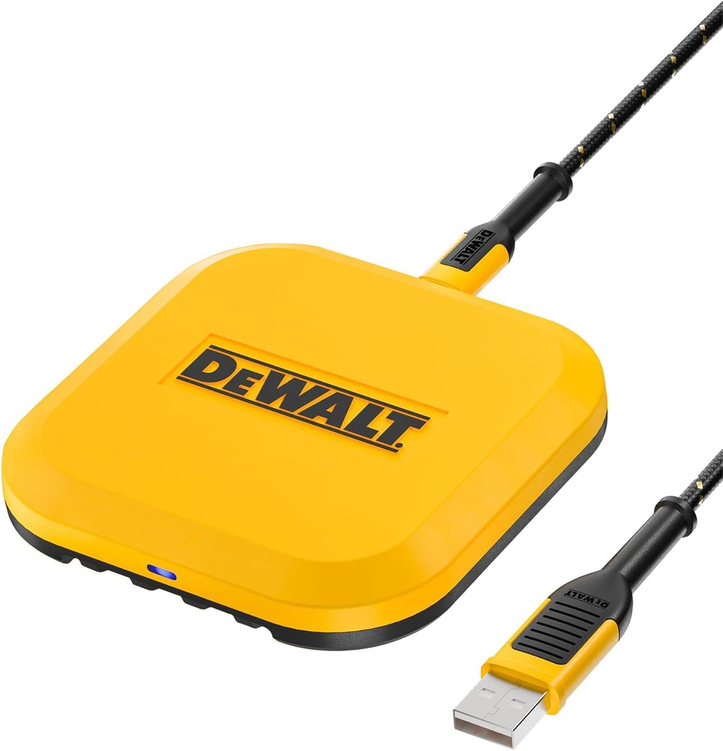 DEWALT Heavy Duty Wireless Charger, 10W Max Fast Wireless Charging Pad Compatible with iPhone 17/16/15/14/13/12/11/X/8 Pro Max Plus Samsung Galaxy
