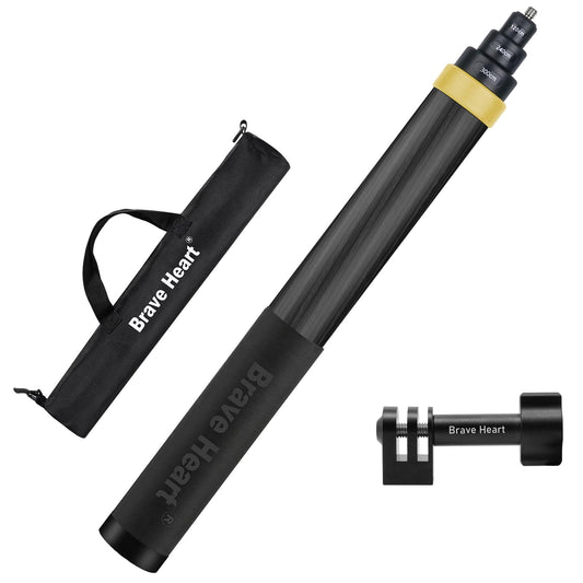 Kezhi 118inch/3.0m 9.8ft Extended Super Long Carbon Fiber Invisible Selfie Stick for Insta360 X5 Insta 360 x5 X4 X3 ONE X2 R X GO 3S 3 2 Action Camera