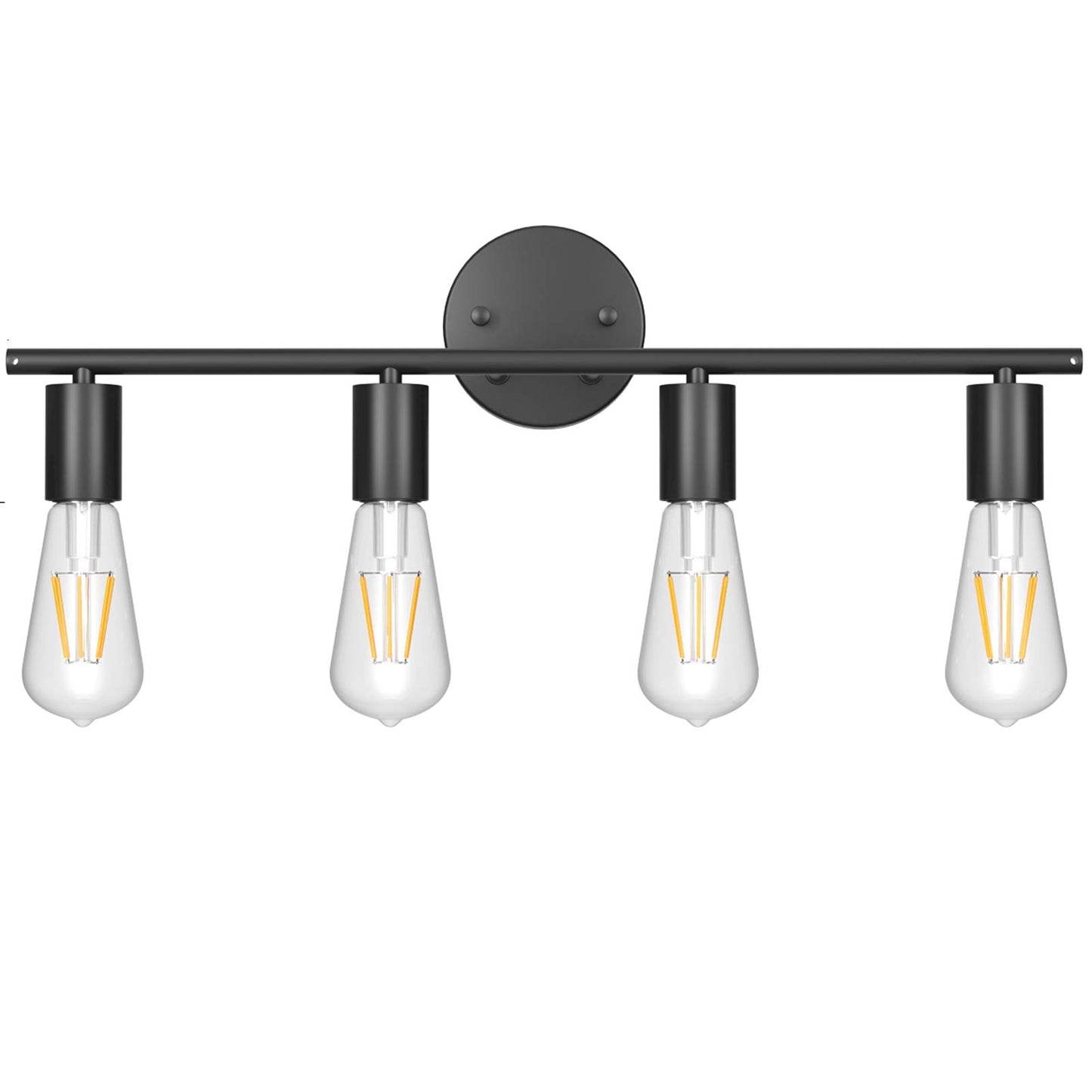 Ralbay Bathroom Vanity Light Fixtures-4 Light Industrial Matte Black Wall Sconce, Vintage Edison Wall Lamp Lighting Fixture for Bathroom