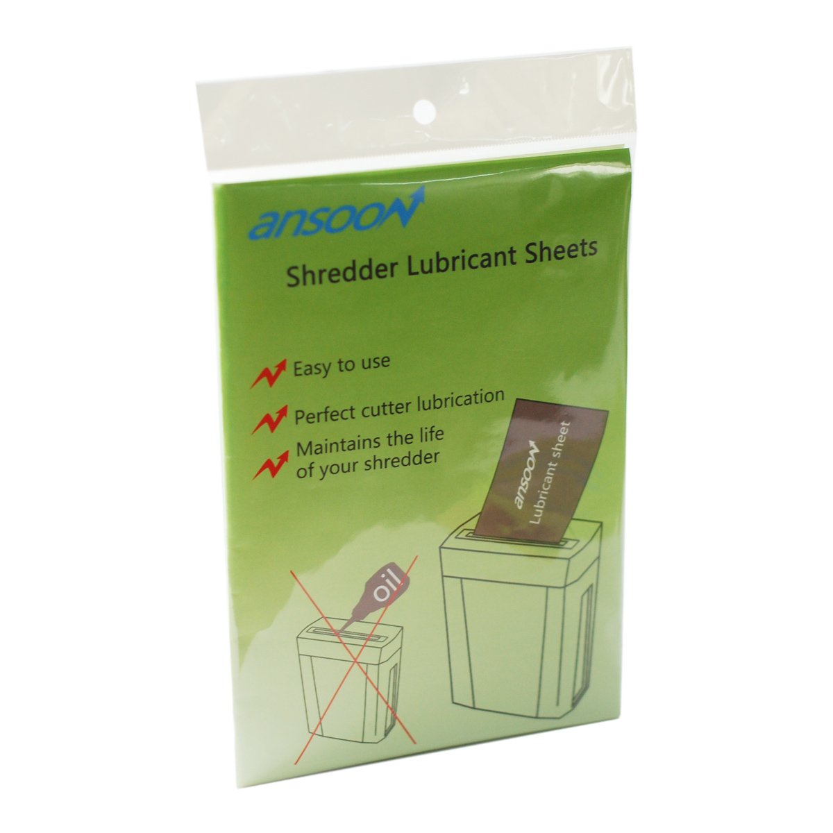 Ansoon Paper Shredder Lubricant Sheets, Paper Shredder Sharpening & Lubricating Sheets (12PCS)