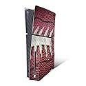 MightySkins Carbon Fiber Skin for PS5 Playstation 5 Slim Disc Edition Console Only - Football Laces Protective Durable Textured Carbon Fiber Finish