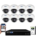 GW Security 8 Channel 4K NVR 8MP AI Human Vehicle Detection Starlight Color Night Vision Security Camera System with 8 UHD 4K 2160P Microphone PoE