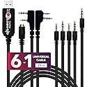 MIRKIT FTDI USB Baofeng Programming Cable 6 in 1 Model 5 for Flashing Ham Radios: Baofeng Radio, Wouxun, Kenwood, Motorola, Yaesu