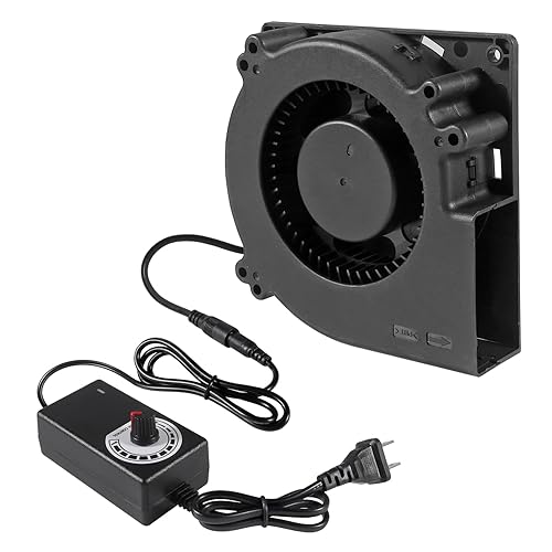 UMLIFE 1 Set PC Fans 120mm (120mm x 32mm) with Variable Speed Controller 3V to 12V, Axial Computer Fan with AC Plug 110V 120V 220V, Vent Fan for PC