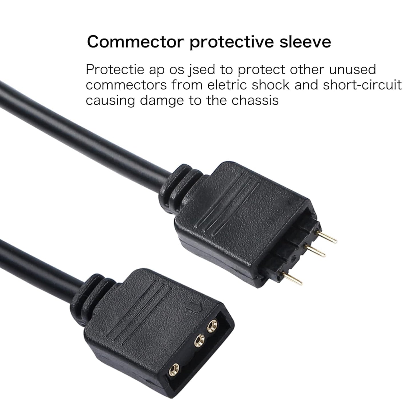 2-Pack ARGB Extension Cable,5V 3 Pin Addressable Female to Female RGB Extension Cable for Computer Chassis Fans/ARGB LED Lights, 11.8 Inches (1-4)