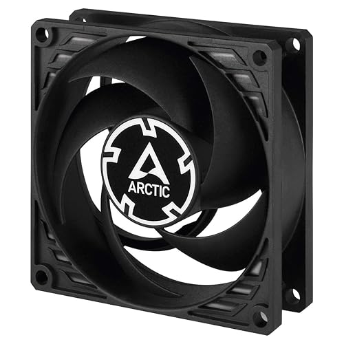 ARCTIC P8 Silent - PC Fan, 80mm Case Fan, Pressure-optimised, Very Quiet Motor, Computer, Fan Speed: 1600 RPM - Black
