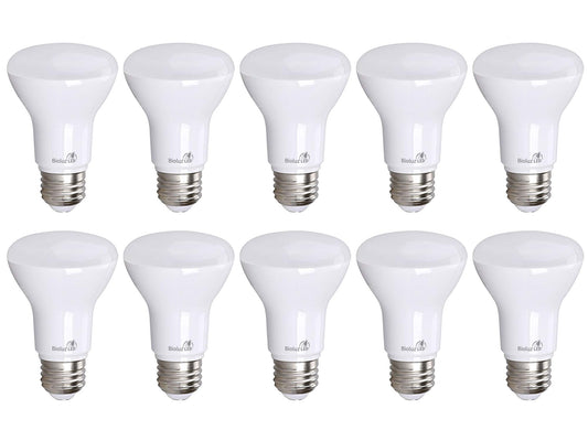 Bioluz LED Light Bulb BR20 Light Bulbs 3000K Bright Soft White LED Bulbs 6W=50W Replacement 90 CRI 540 Lumen Indoor/Outdoor UL Listed CEC Title 20