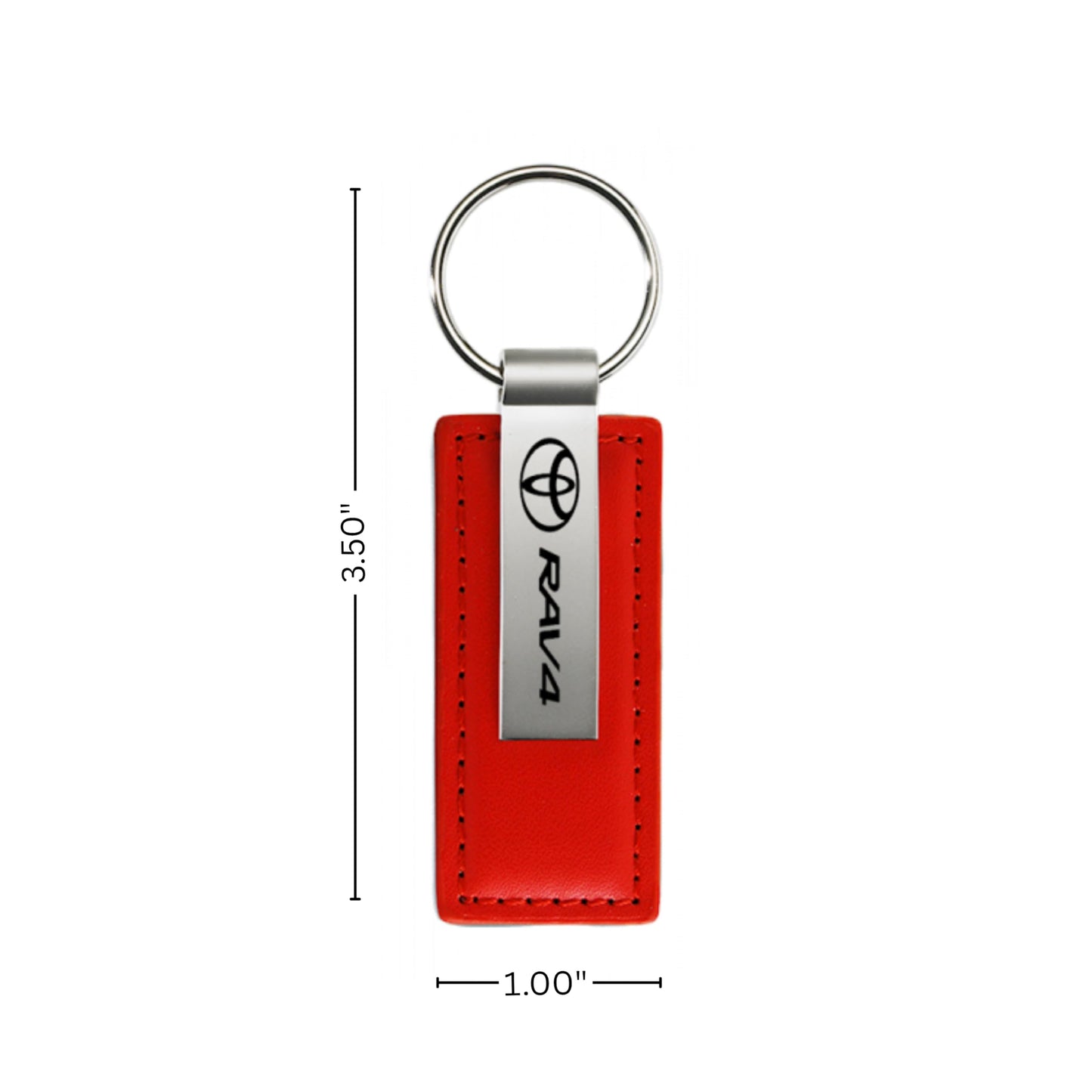 AU-TOMOTIVE GOLD, Inc. Officially Licensed Red Leather Key Fob for Toyota Rav4
