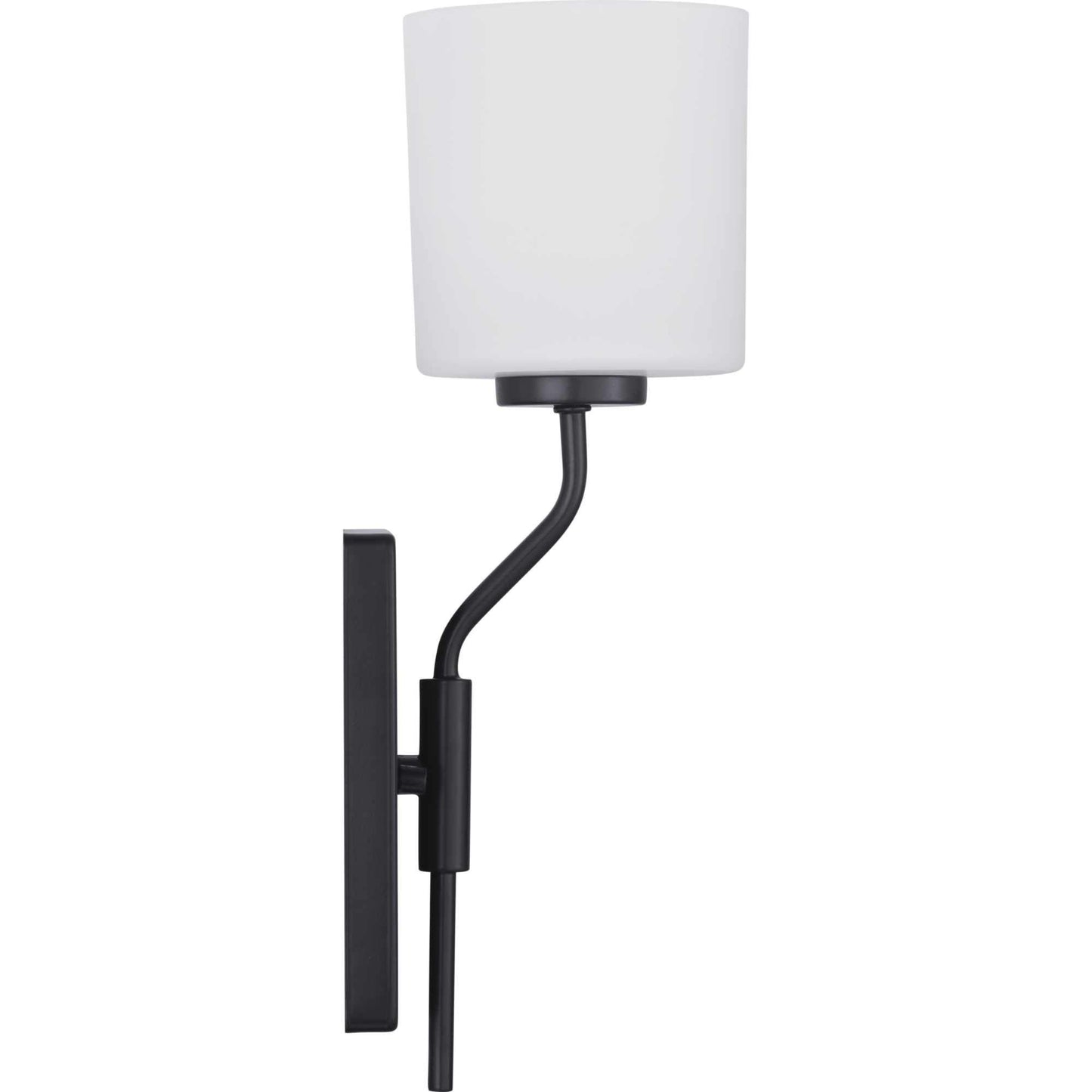 Progress Lighting Tobin Collection 1-Light Etched White Glass Modern Bath Vanity Light Matte Black