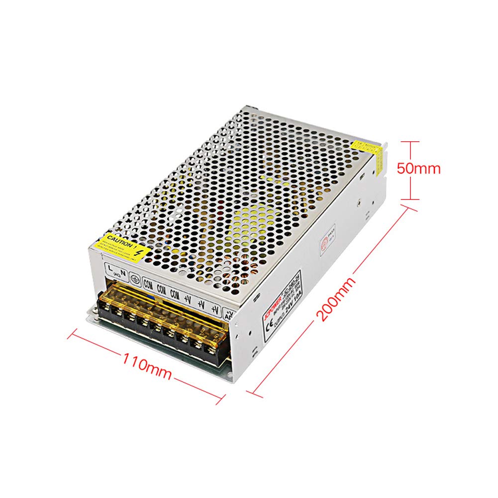 24V 10A Switching Power Supply,AC110/220V to DC24V, 240W Power Converter Transformer for LED Strip Light,Radio,CCTV,Probe Signal Lamp,Computer…