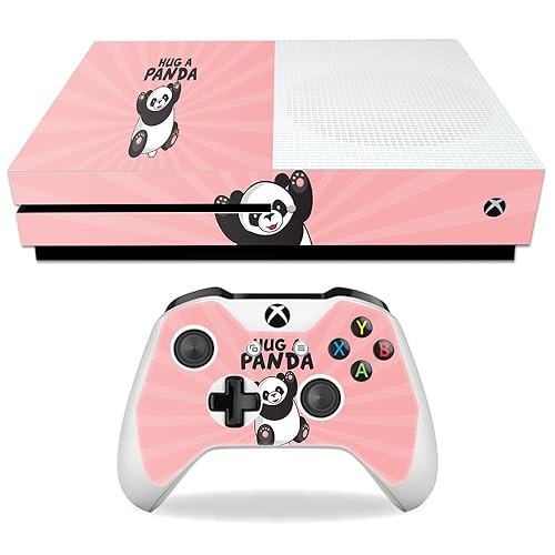 MightySkins Skin Compatible with Microsoft Xbox One S - Hug A Panda | Protective, Durable, and Unique Vinyl Decal wrap Cover | Easy to Apply, Remove