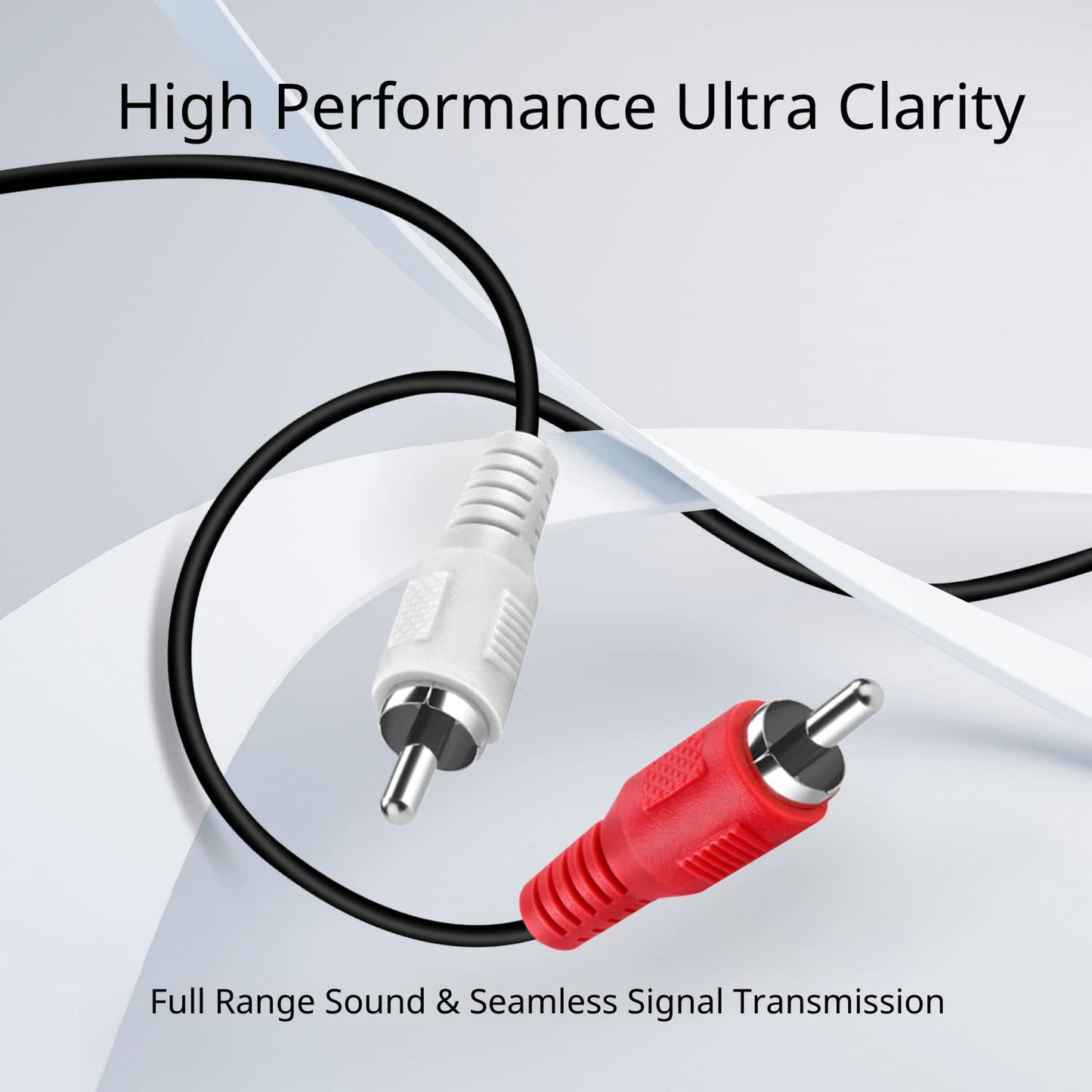 TNP RCA to RCA Audio Cable (25 FT) - 2 RCA Male to Male Red and White Audio Cable - RCA Cables Car Audio Connector Plug Jack Wire Cord for Home