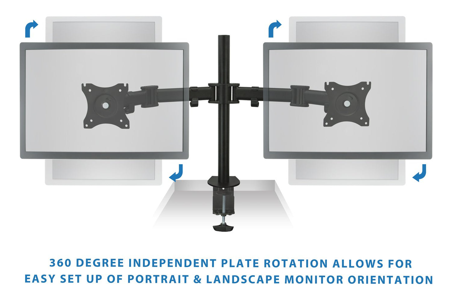Mount-It! Dual Monitor Mount | Double Monitor Desk Stand Arm | Two Articulating Arms Fit 2 Screens 17 19 20 21 22 24 27 Inch Computer | VESA 75 100