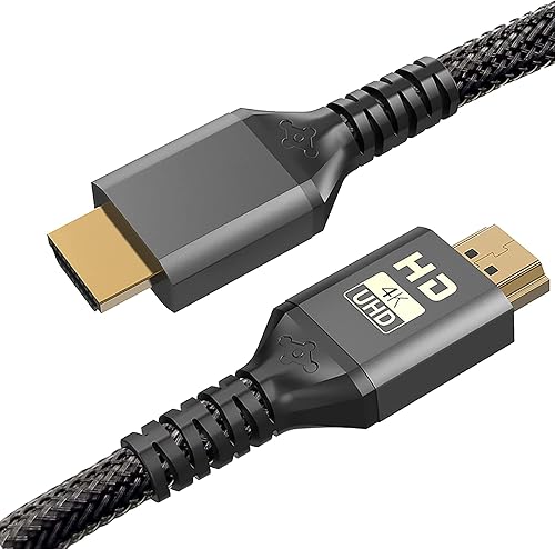 FAzuFlt 3m/9.84ft 4K HDMI Cable, High Speed, 18Gbps, HDMI 2.0 Cable, 3D, eARC, Braided HDMI Cord, Compatible UHD TV, Blu-ray, PS4, PC, Projector