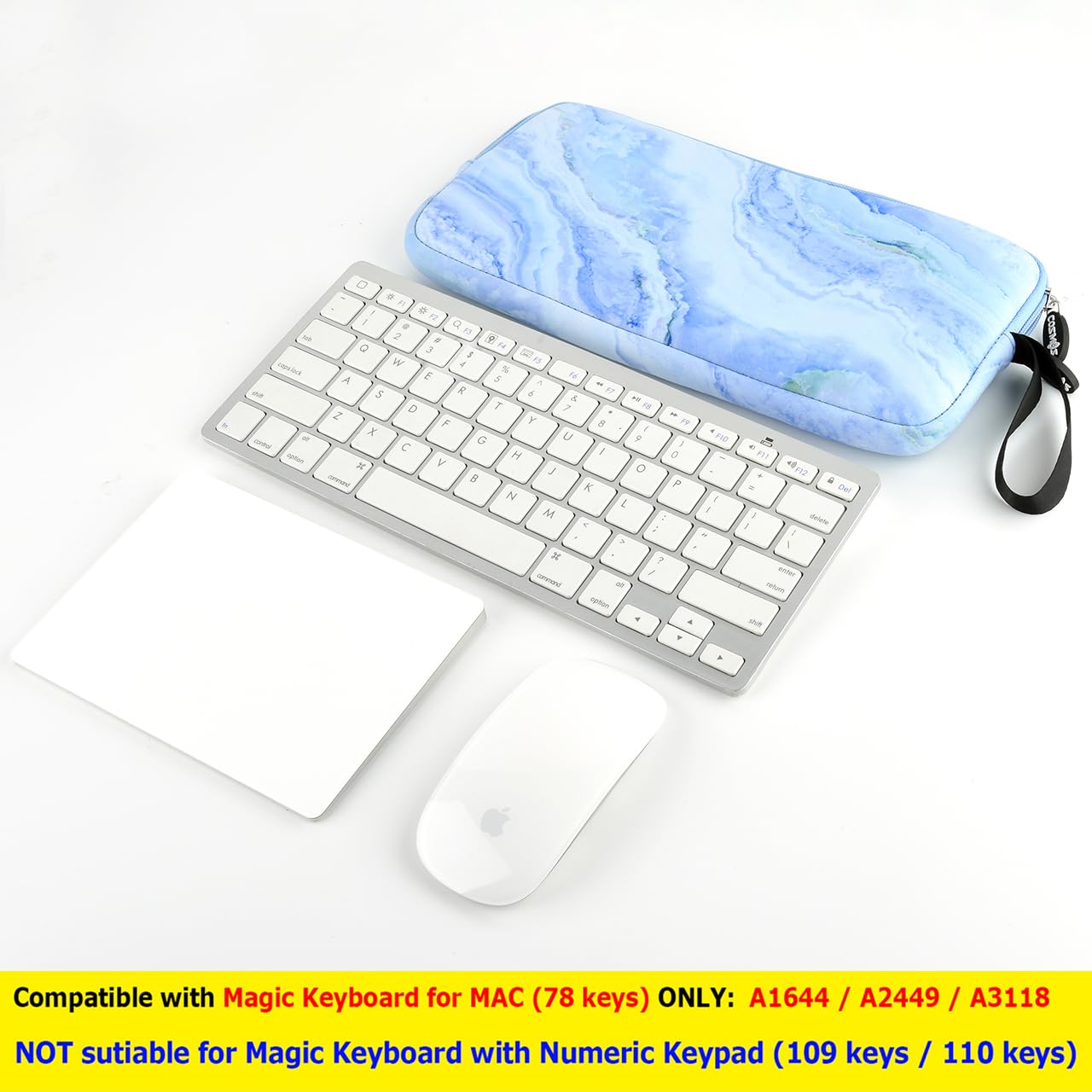 Neoprene Carrying Keyboard Sleeve Case Bag Protection Pouch Compatible with Magic Keyboard 1 & 2, Wireless Keyboard, Magic Mouse, Magic Trackpad