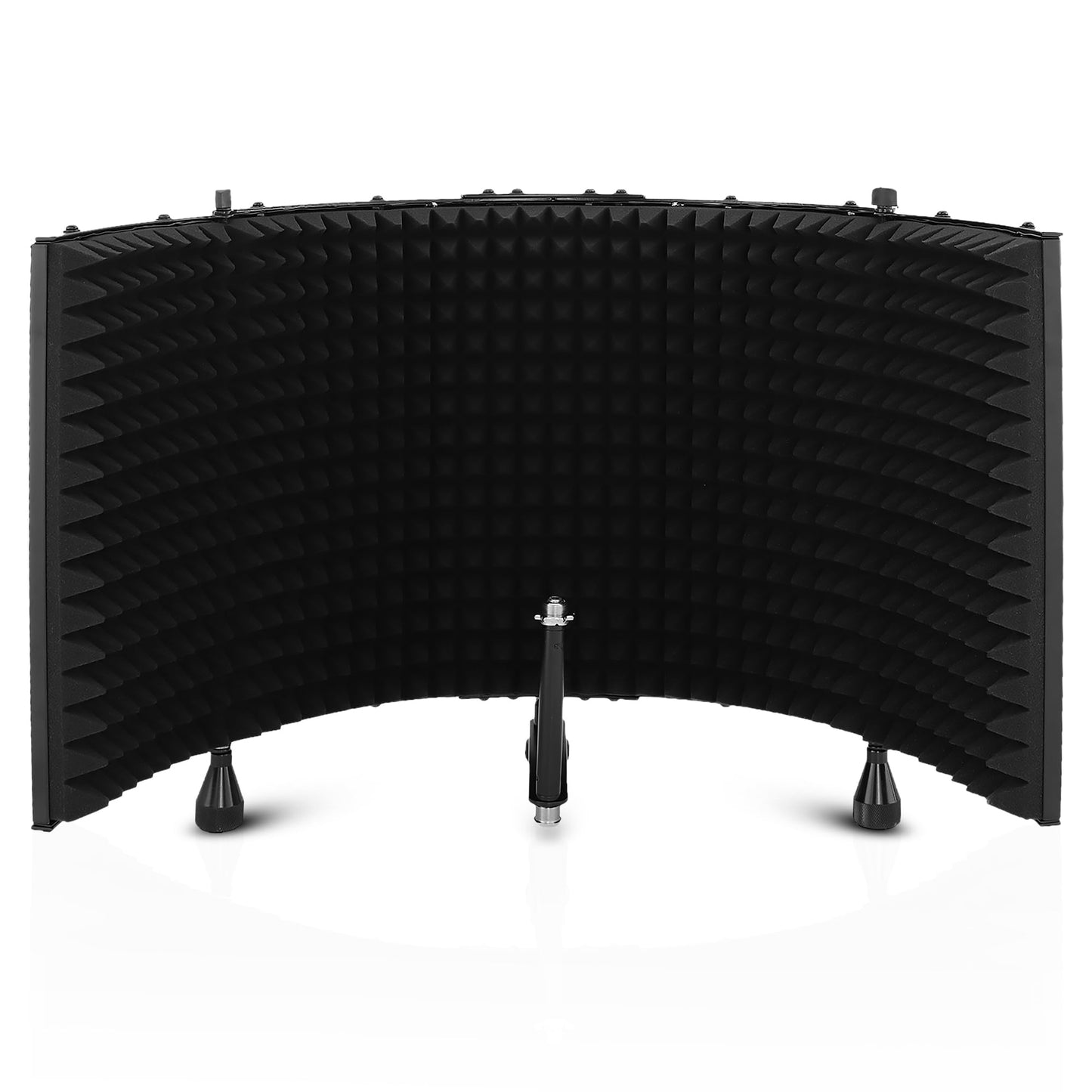 Pyle Microphone Isolation Shield with Soundproof Foam, Portable Vocal Recording Booth for Studio & Podcast, Adjustable Folding Acoustic Panels, Shock