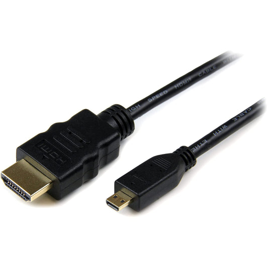 StarTech.com 3ft Micro HDMI to HDMI Cable with Ethernet - 4K 30Hz Video - Durable High Speed Micro HDMI Type-D to HDMI 1.4 Adapter Cable/Converter