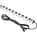 Global Industrial 25" 9 Outlet Aluminum Power Strip with 15-ft Cord ETL/cETL