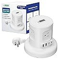 Uncaged Ergonomics Retractable Power Strip with USB Ports, Surge Protector with USB C Ports Fast Charging, Auto Retracting Cord Compact Desktop