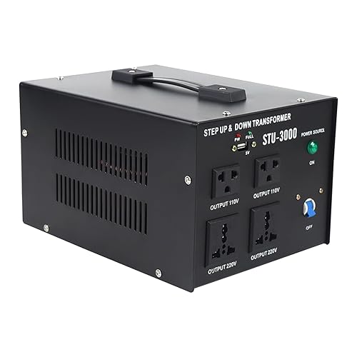 3000W Voltage Converter Transformer with USB, Step-Up/Step-Down 220V to 110V or 110V to 220V Power Converter, Circuit Breaker Protection, CE Certified