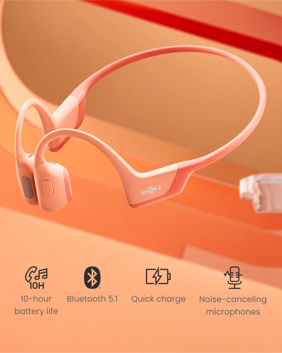 SHOKZ OpenRun Pro - Open-Ear Bluetooth Bone Conduction Sport Headphones (Renewed)