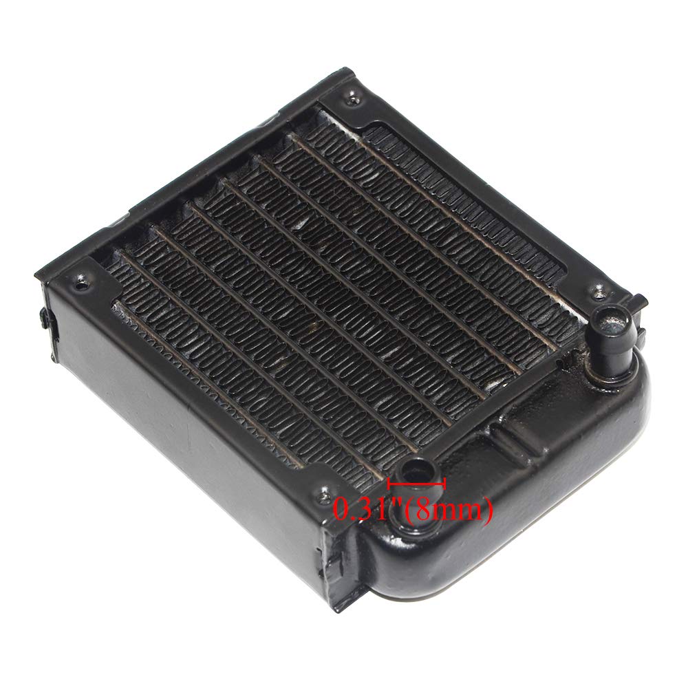 BXQINLENX 10 Pipe Aluminum Heat Exchanger Radiator for PC CPU CO2 Laser Water Cool System Computer 80mm