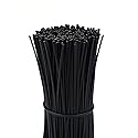 300Pcs Plastic Electrical Cable Twist Ties for Cords 6 Inch Fastening Twist Cable Cord Wire Ties Metal Inner Cores Reusable (Black) (MYY001)