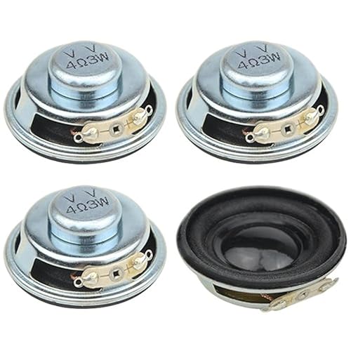 WMYCONGCONG 4 PCS 1.5" 4ohm 3W Full Range Audio Speaker Stereo Woofer Loudspeaker for Arduino and DIY Speaker, Color Random