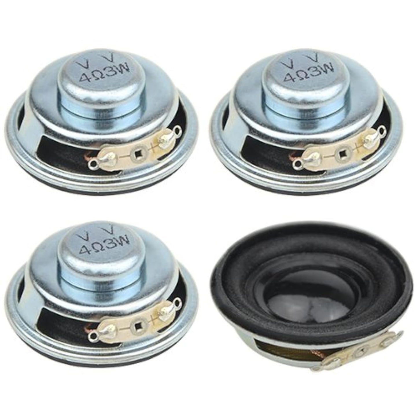 WMYCONGCONG 4 PCS 1.5" 4ohm 3W Full Range Audio Speaker Stereo Woofer Loudspeaker for Arduino and DIY Speaker, Color Random