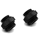 G1/4 Male to Male Extender Fitting?LBTODH 2pcs Elbow Water Cooling Fittings for Computer Water Cooling System(Black)