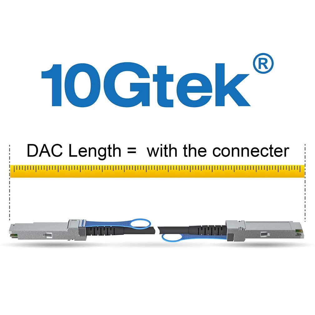 10Gtek 40G QSFP+ DAC Cable - 40GBASE-CR4 Passive Direct Attach Copper Twinax QSFP Cable for Mellanox MC2206130-003 Devices, 3-Meter(10ft)