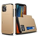 Fastsun Ultra-Thin Shockproof Hard Back ID Cards Slot Silicone Case Dual Layer Protective Credit Card Holder Case Cover Compatible with iPhone 14