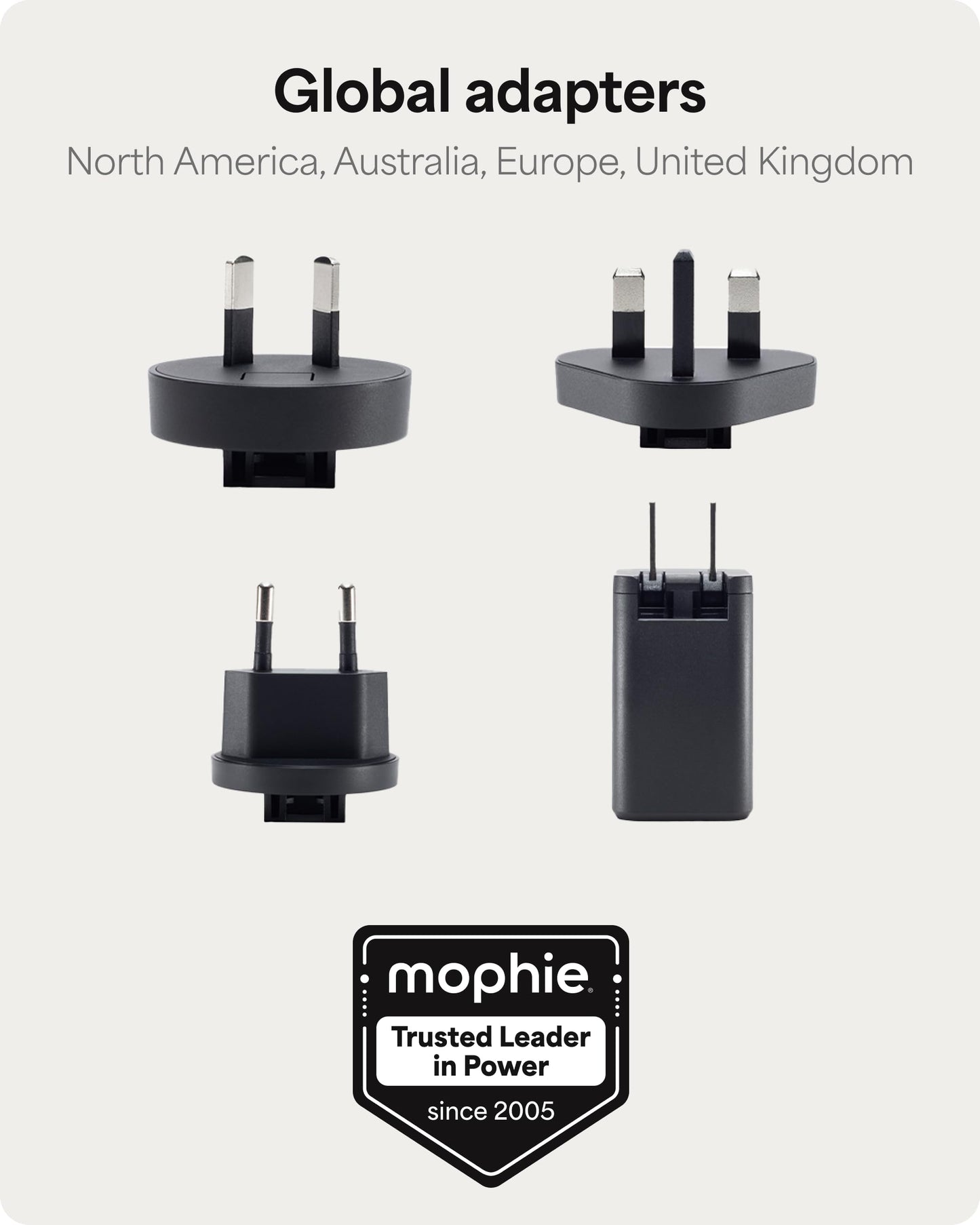 Mophie Speedport 40 Travel USB-C GaN Charger - 40W European Travel Plug Adapter for Phones, Tablets, Laptops, International Power Adapter with UK EU